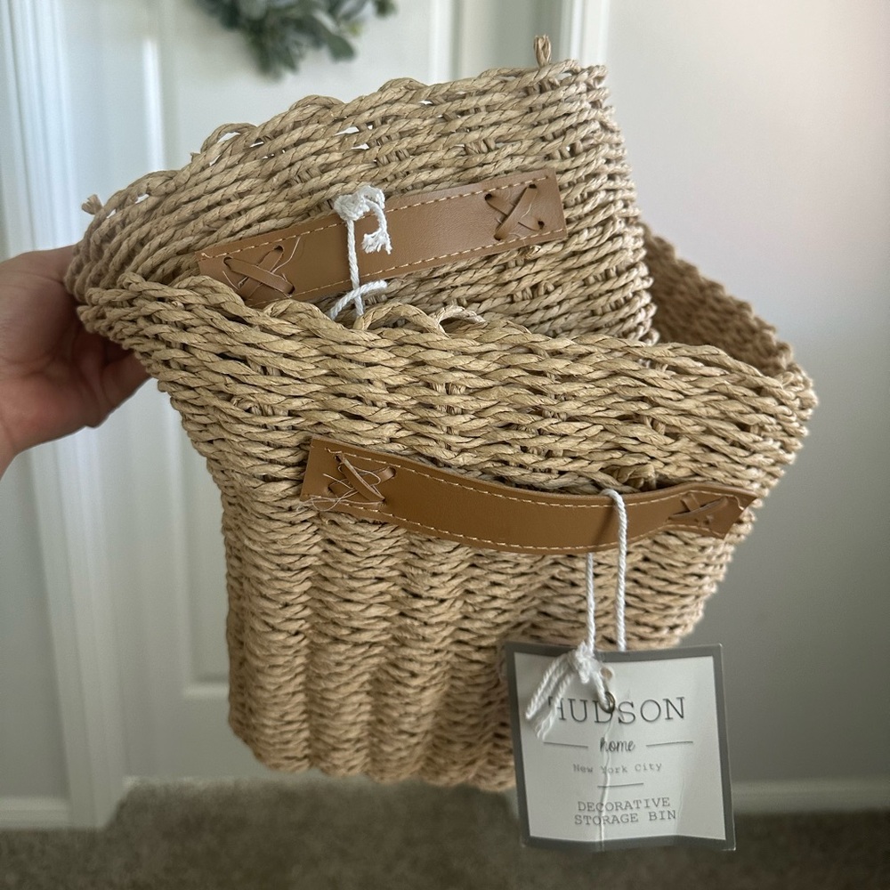 New Rattan Basket Set Of 2